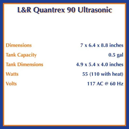 L&R Quantrex 90 Ultrasonic Cleaner Heat Model 606 With Basket Included - Dental Equipment Store