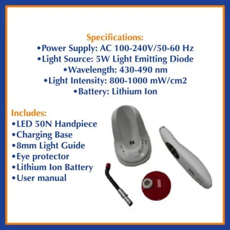 TPC Dental LED 50N Cordless Curing Light System ALED-50 - Dental Equipment Store