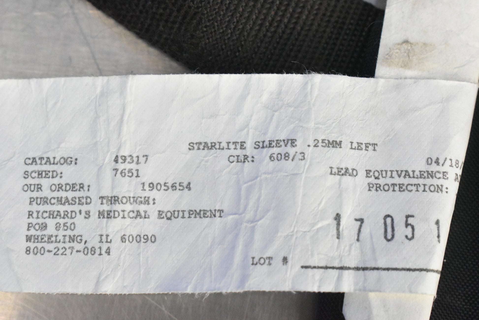 Bar Ray Starlite Left Sleeve X-Ray Apron .25mm - Dental Equipment Store