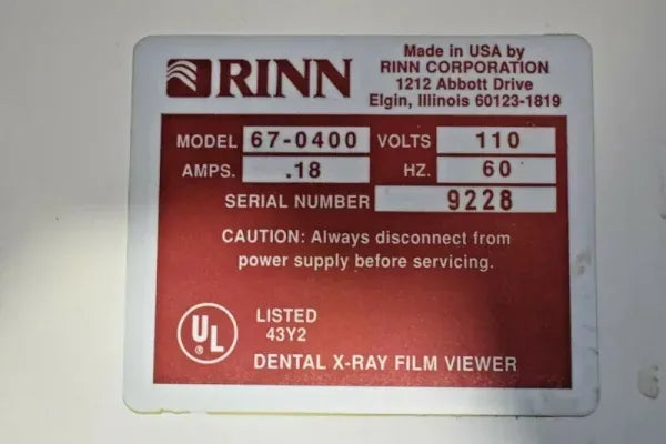 Rinn Dental X-ray Film Viewer - Dental Equipment Store