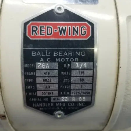Handler Red Wing 26A 1/4 HP Quarter Horse Power Lathe - 1725/3450 RPM - Dental Equipment Store