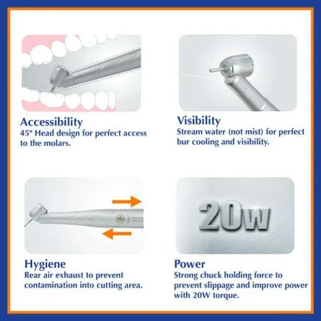 Beyes Maxso M200 Surgical 45 Midwest 4 Hole Connection HP2010 Model M200-45/M4 - Dental Equipment Store