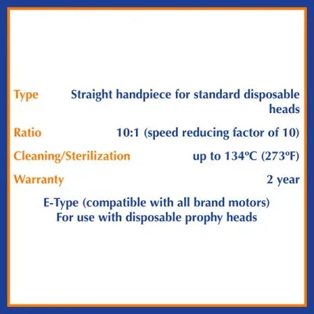 Bien-Air PMP 10:1 Prophy Straight Handpiece Model 1600289-001 - Dental Equipment Store