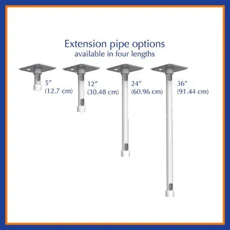 ICW ELQ5120-C8X12 Elite Quick Link Single Arm LCD Ceiling Mount with a 12" ext - Dental Equipment Store