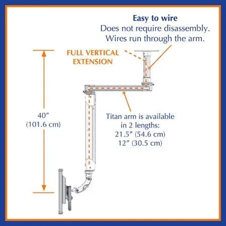 ICW T2EQ-C8X5 Pivoting Titan Elite Ceiling Mount - Dental Equipment Store