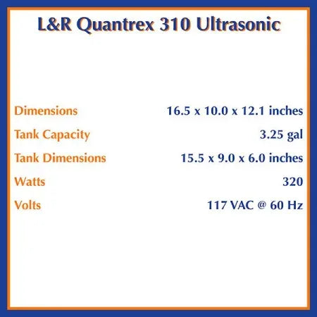 L&R Quantrex 310 Ultrasonic Cleaner - Dental Equipment Store
