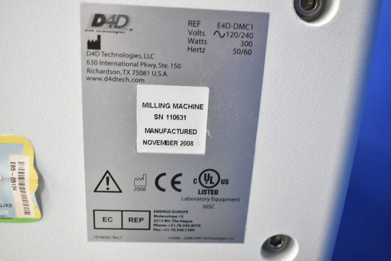 D4D E4 Dentist Milling Machine - E4D-DMC1 - Dental Equipment Store