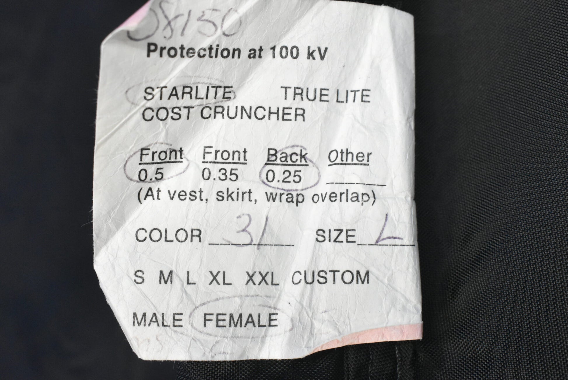 Bar Ray Starlite Lead Apron Female Vest - Dental Equipment Store