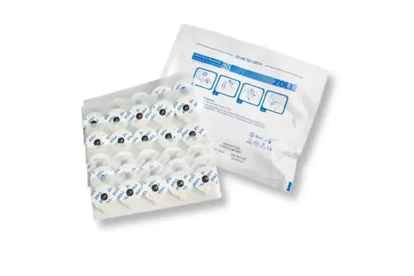 ECG Small 1.5" Round Electrodes, 6 Strips of 5 Per Pouch/600 Per Case - Dental Equipment Store
