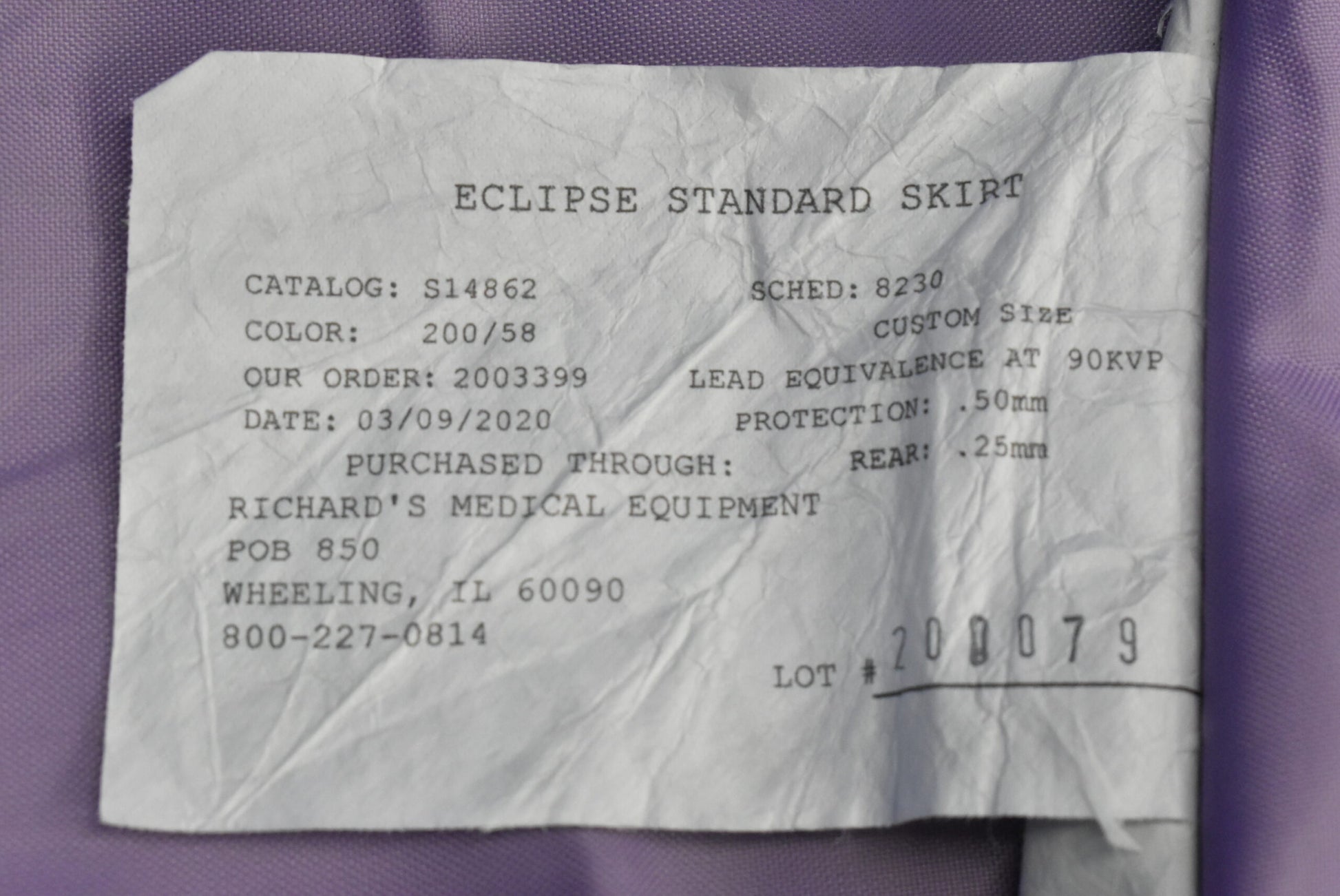 Bar Ray Eclipse Standard Skirt Lead Apron .50mm - Dental Equipment Store