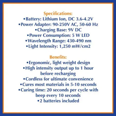 TPC Dental LED 55N Cordless Curing Light ALED55N Red - Dental Equipment Store