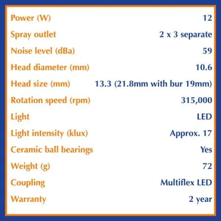 Bien-Air Prestige LED LK Handpiece Model 1600734-001 - Dental Equipment Store