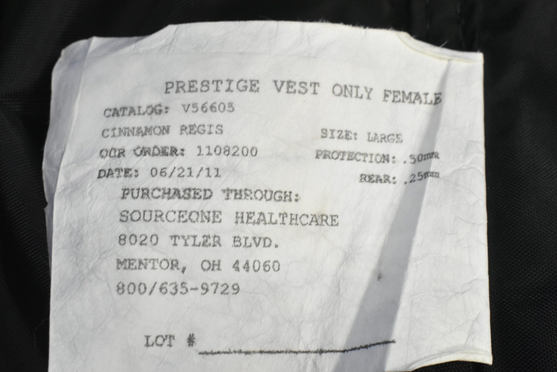 Bar Ray Prestige Vest Only Female - Dental Equipment Store