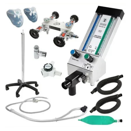 Belmed 4 Tank Oral Surgery Flowmeter System with Stand & Scavenger Goods F900 - Dental Equipment Store