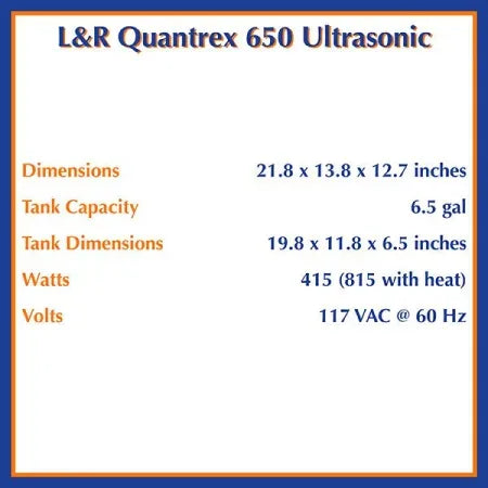 L&R Quantrex 650 Ultrasonic Cleaner With Heat Model 728 - Dental Equipment Store