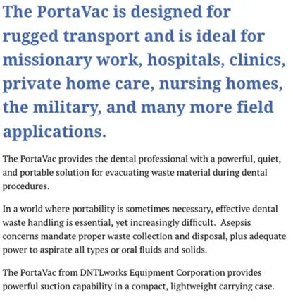 PortaVac Portable Vacuum Unit for Field Use (120 V) 1/3 HP image 2