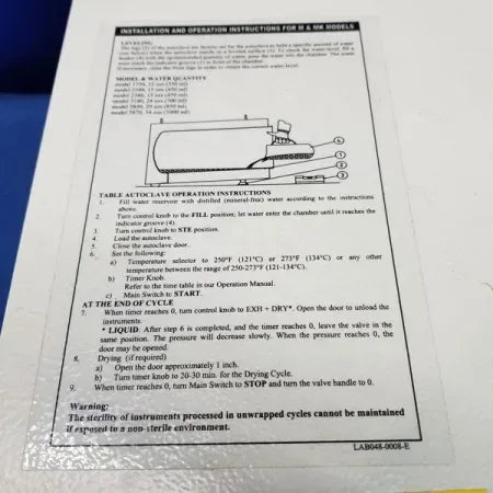 Tuttnauer Brinkmann 1730M Manual Autoclave Steam Sterilizer image 7