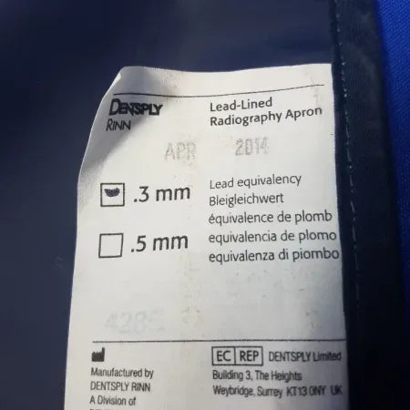 Lt Blue Dentsply Rinn Apron Lead Dental X-ray Protective Patient Cover Shield image 1