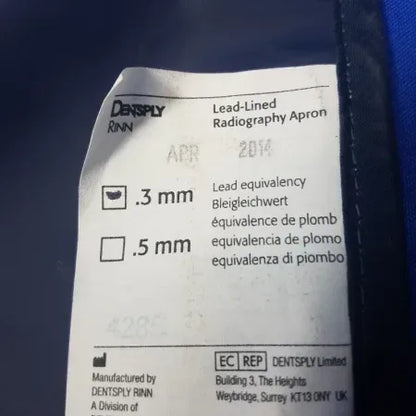 Lt Blue Dentsply Rinn Apron Lead Dental X-ray Protective Patient Cover Shield image 1