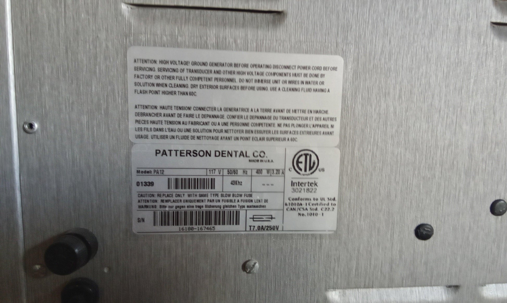 Patterson Dental PA12 Ultrasonic Cleaner - Dental Equipment Store