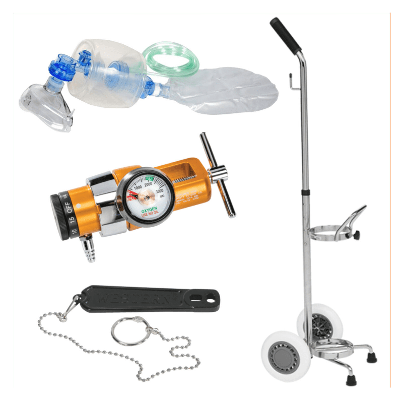 Belmed Emergency Manual Resuscitator Kit Portable System with Cart E100 image 0