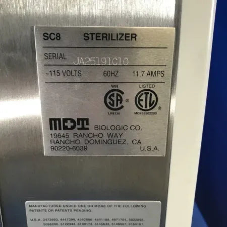 MDT Harvey Hydroclave Sterilizer SC8 Tabletop Autoclave image 7