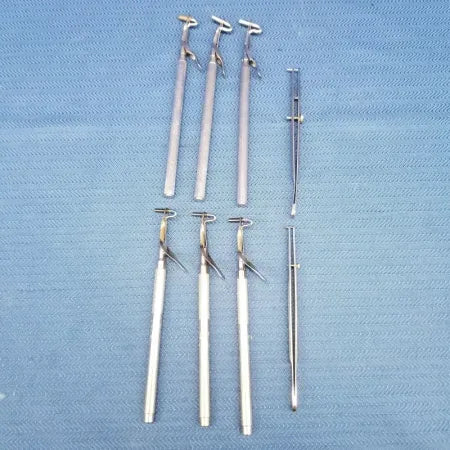 Lot of 8 Dental Single Ended Amalgam Carriers & Tweezers image 0