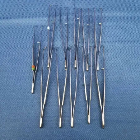 Lot of 11 Dental Dressing Pliers Non-Locking College with Stop Pin Tweezers image 0