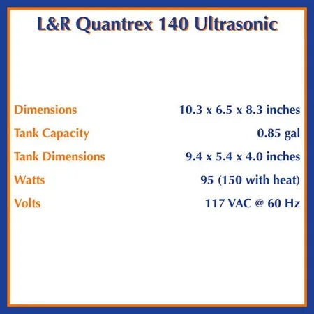 L&R Quantrex 140 Ultrasonic Cleaner Heat Model 610 With Basket Included image 2