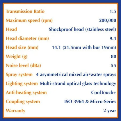 Bien-Air EVO. 15 CA 1.5L Micro-Series Highspeed Handpiece Model 1600940-001 image 1