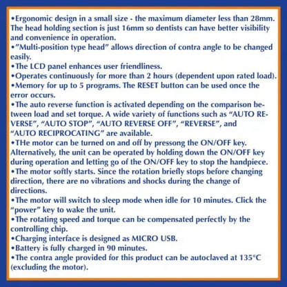 Beyes EndoPilot Cordless Endodontic Dental Handpiece Model AL2030 - Dental Equipment Store