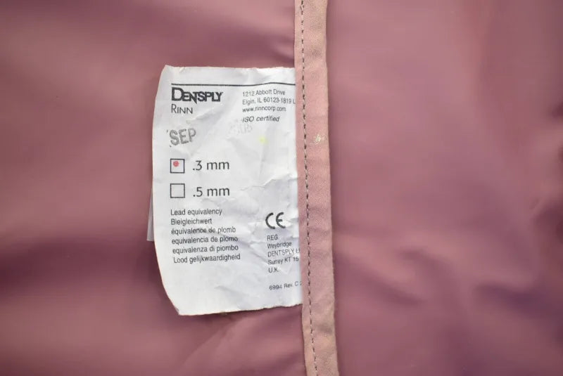X-Ray Lead Apron with Collar - Coral Color - Dentsply 3 mm image 3