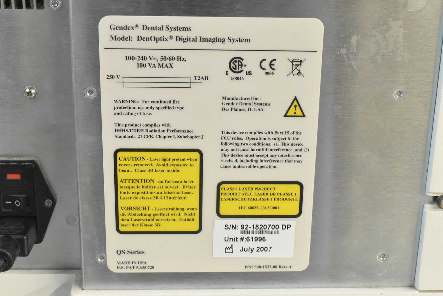 Gendex Denoptix QST Digital Imaging System