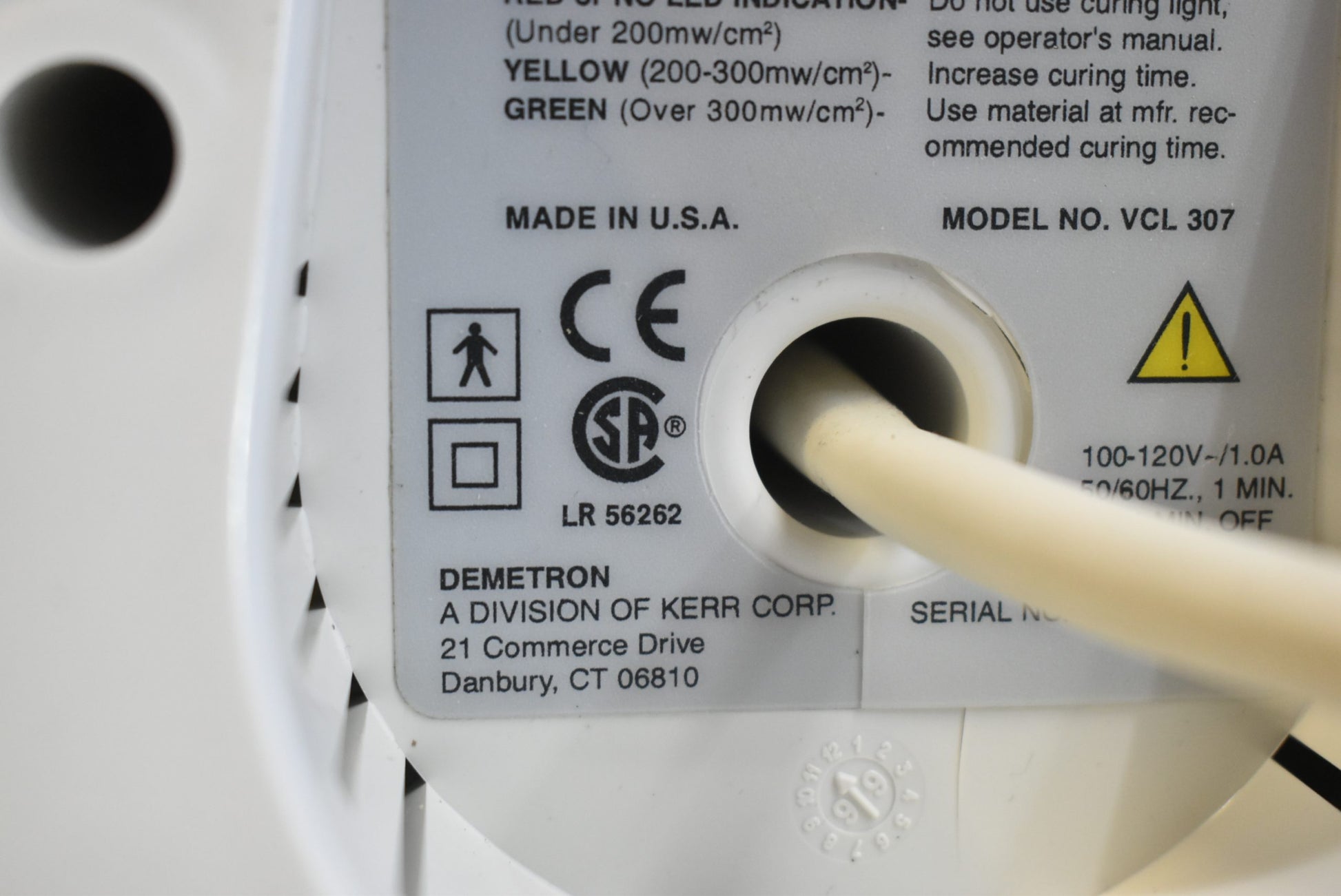 Patterson Dental Visible Light Curing Unit TCL-490 -  Comes With Eye Shield Kerr image 10