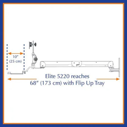 ICW ELP5220-WT-KUB Paralink Elite Double Arm LCD Wall Mount w Bent Keyboard Tray image 4