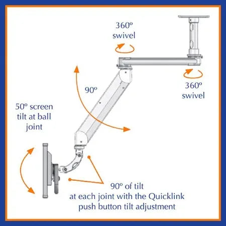 ICW T2EQ-C8X5 Pivoting Titan Elite Ceiling Mount image 6