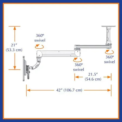 ICW T2EQ-C8X5 Pivoting Titan Elite Ceiling Mount image 1