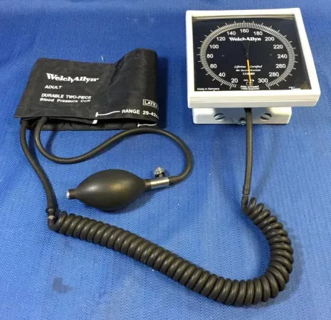 Welch Allyn Wall Aneroid Sphygmomanometer - 2-Tube Adult Bulb, Cuff, and Valve image 1